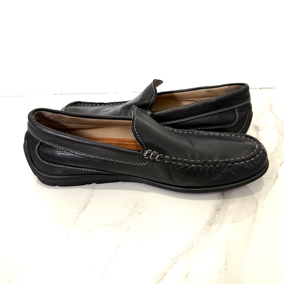 Ecco Men's Dark Leather Slip-On Loafers 42/9 - Picture 7 of 8